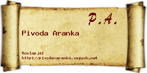 Pivoda Aranka névjegykártya